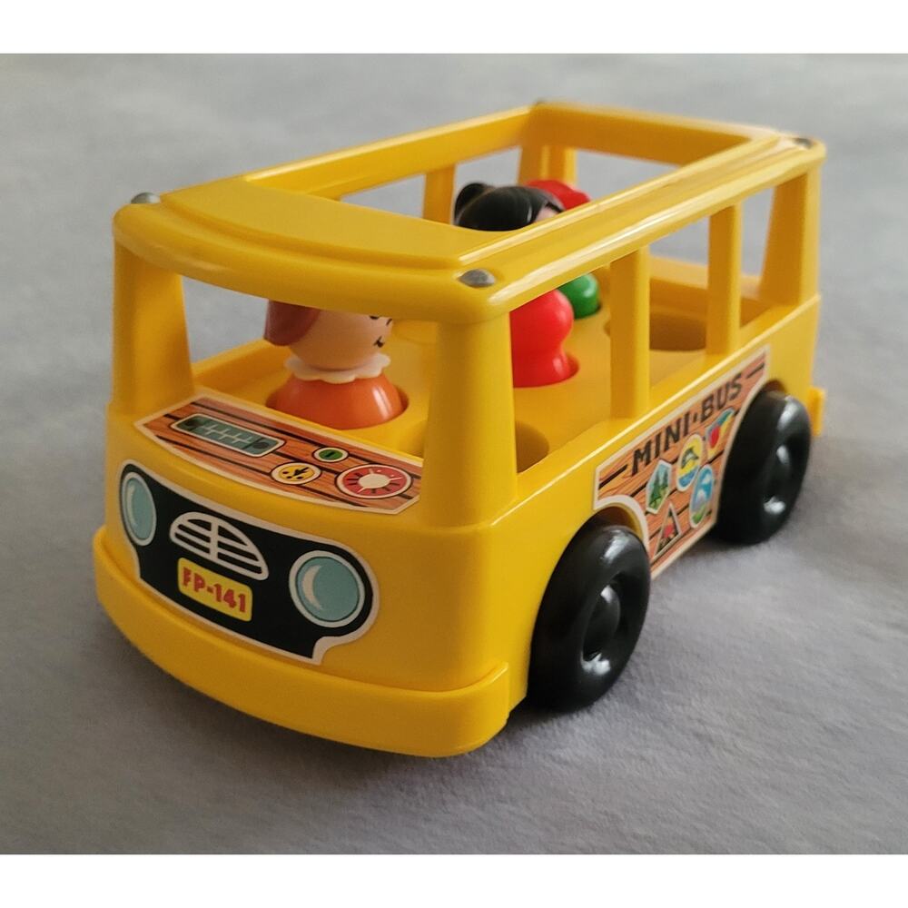 FISHER PRICE Little People Yellow Mini Bus-#141/Vintage 1988-Pampers Promotional - Picture 11 of 11